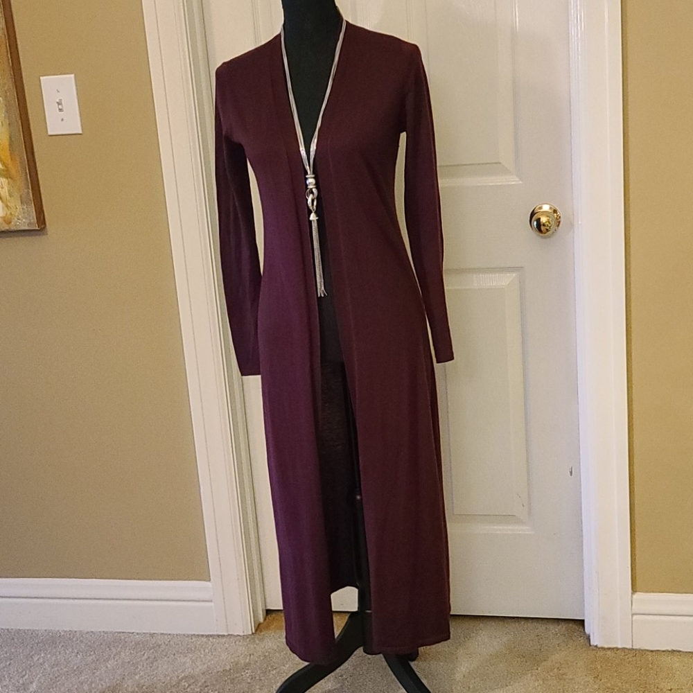 WHBM Burgundy Duster Sweater